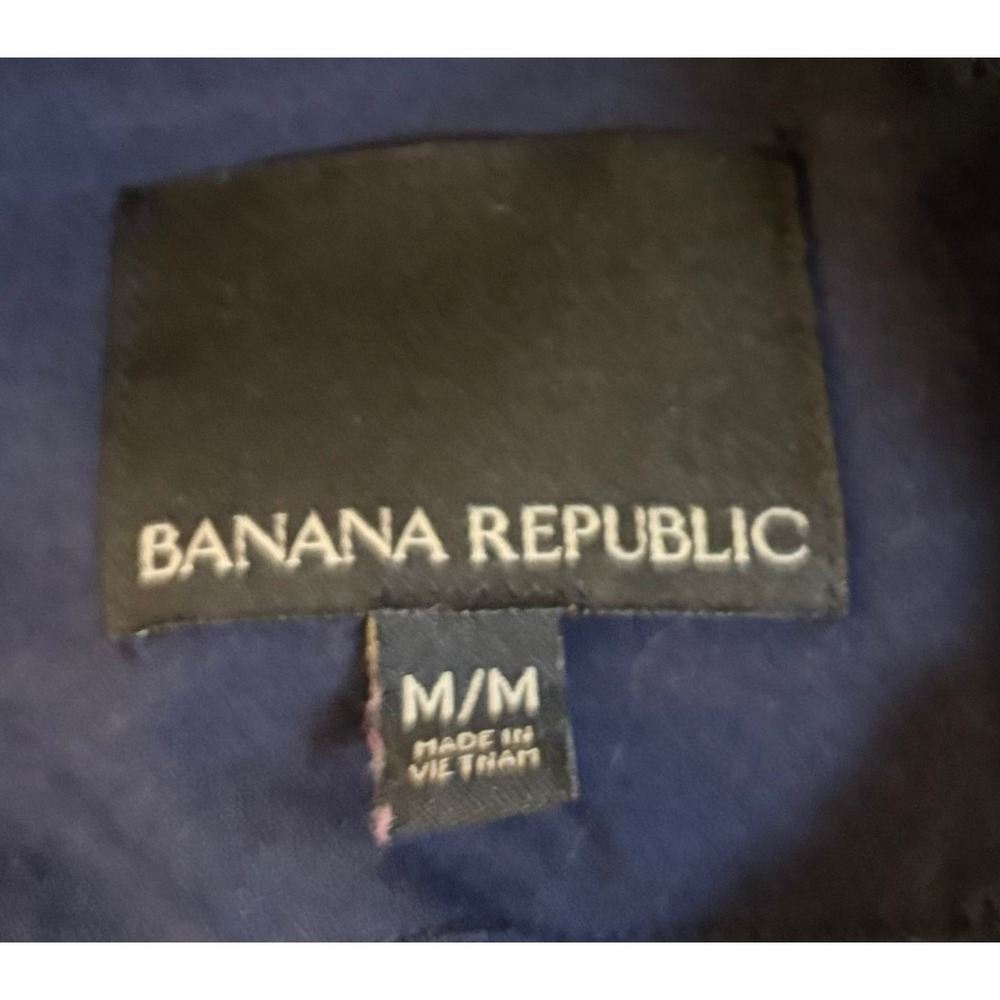 Banana Republic Medium Navy Fuzzy Fleece Zip Up Jacket Women's - Picture 9 of 10